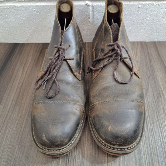 Timberland Chukka Boots. Distressed Black Leather Lace Up Boots Men's Size 12 - Picture 2 of 8